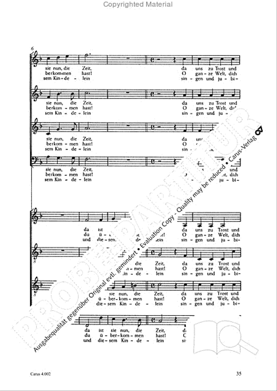 Eccard: 29 Choralbearbeitungen Collection / Songbook scores gallery preview page 36