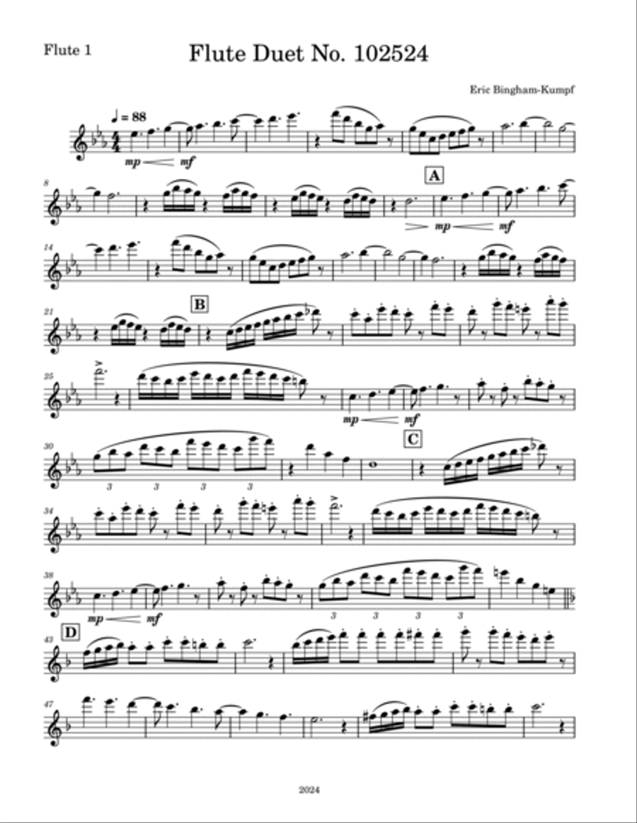 Flute Duet No. 102524 Flute Duet No. 102524 Flute Duet scores gallery preview page 4