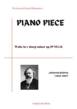 Book cover for Brahms - Waltz in c sharp minor op.39 NO.16