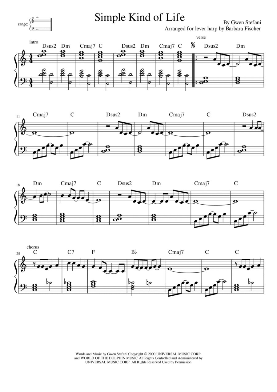 Simple Kind Of Life Harp scores gallery preview page 1
