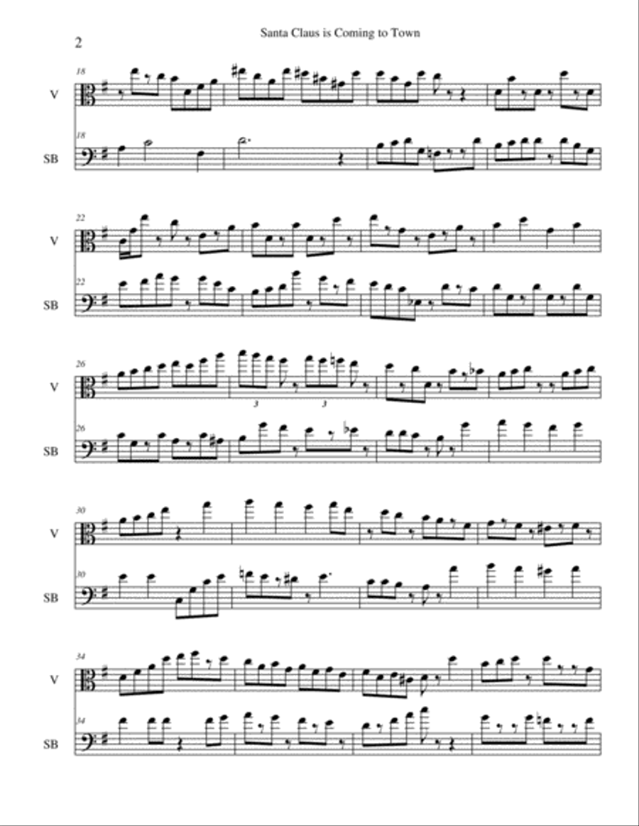 Santa Claus Is Comin' To Town String Duet scores gallery preview page 2