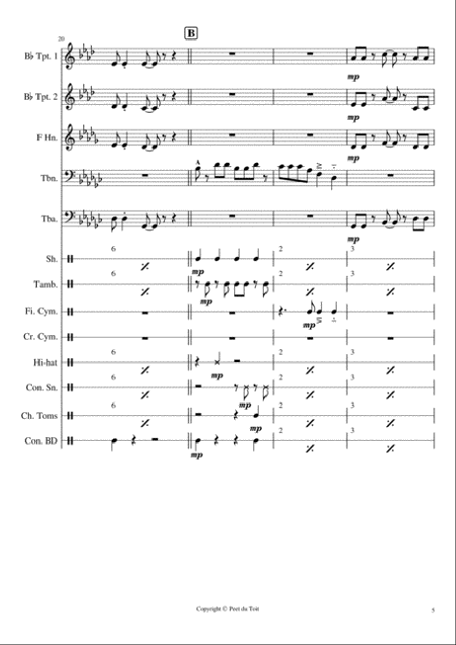 Day-o (the Banana Boat Song) Brass Ensemble scores gallery preview page 5