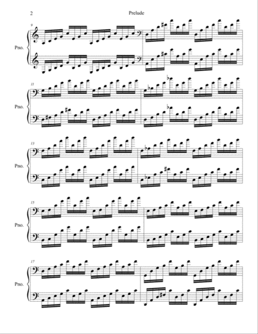 Prelude in C, BWV 846 Piano Solo scores gallery preview page 3
