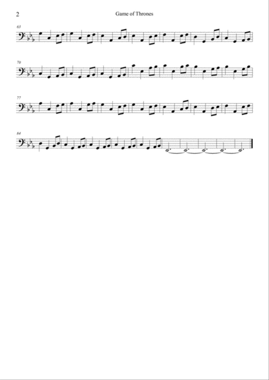 Game Of Thrones Cello scores gallery preview page 3