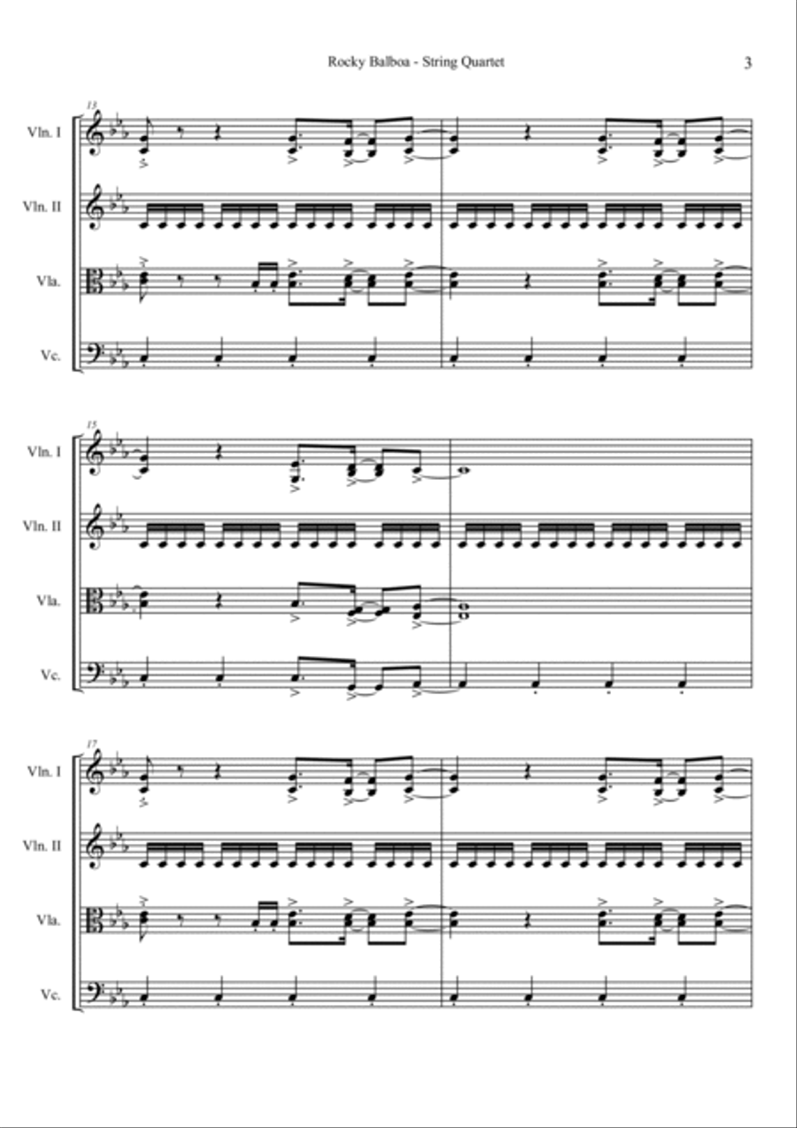Rocky Balboa String Quartet scores gallery preview page 3