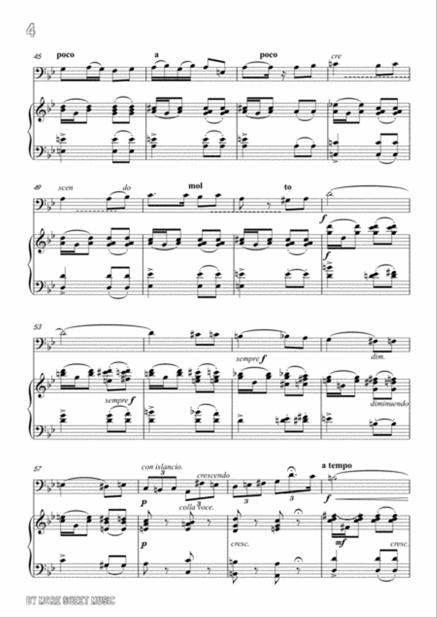 Bizet-Adieux de l'hôtesse arabe,for Cello and Piano Voice scores gallery preview page 6