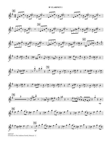 Overture to The Addams Family Musical - Bb Clarinet 1