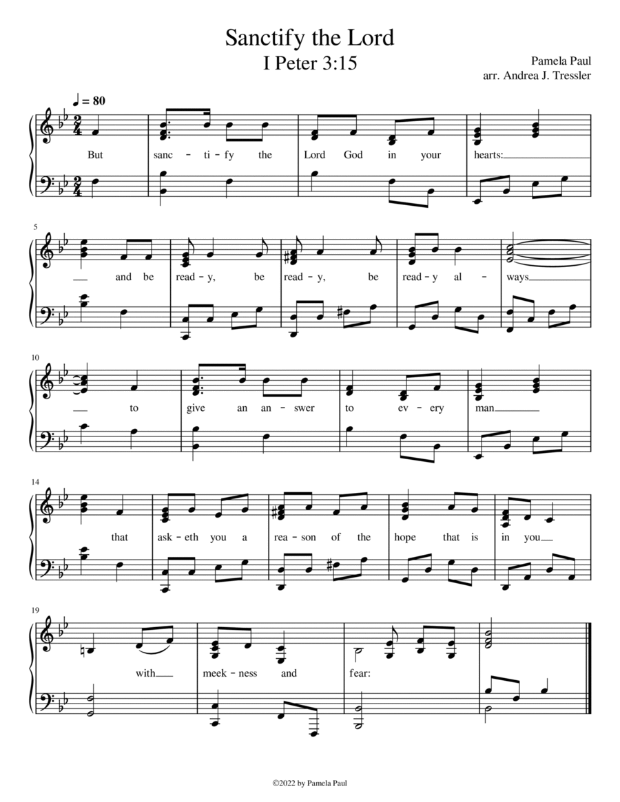 Sanctify the Lord (1 Peter 3:15 Voice scores gallery preview page 1