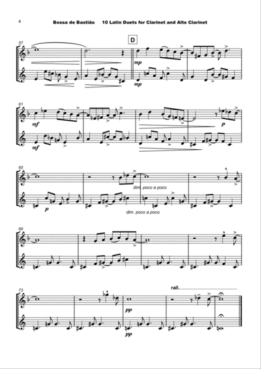 10 Latin Duets, for Clarinet and Alto Clarinet Woodwind Duet scores gallery preview page 6