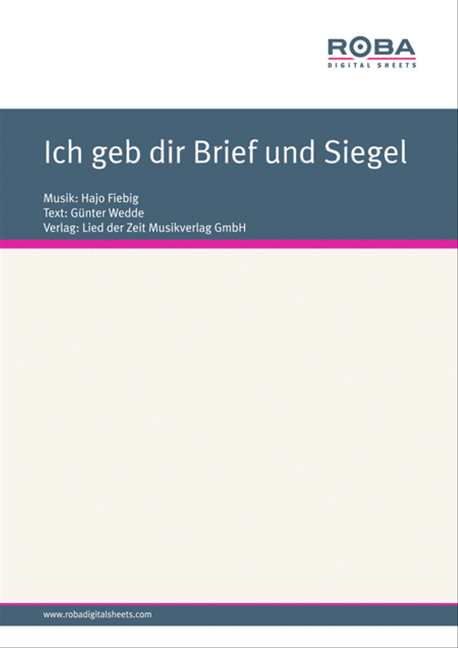 Ich geb dir Brief und Siegel Voice scores gallery preview page 1