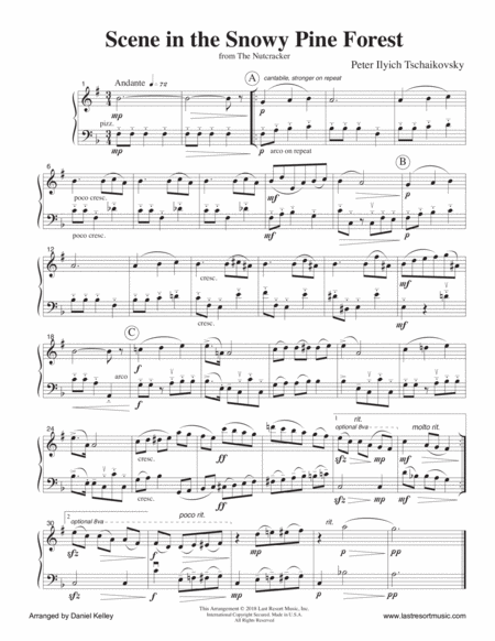 Scene in the Snowy Pine Forest from The Nutcracker - Duet - for Clarinet & Cello (or Bassoon) - Musi