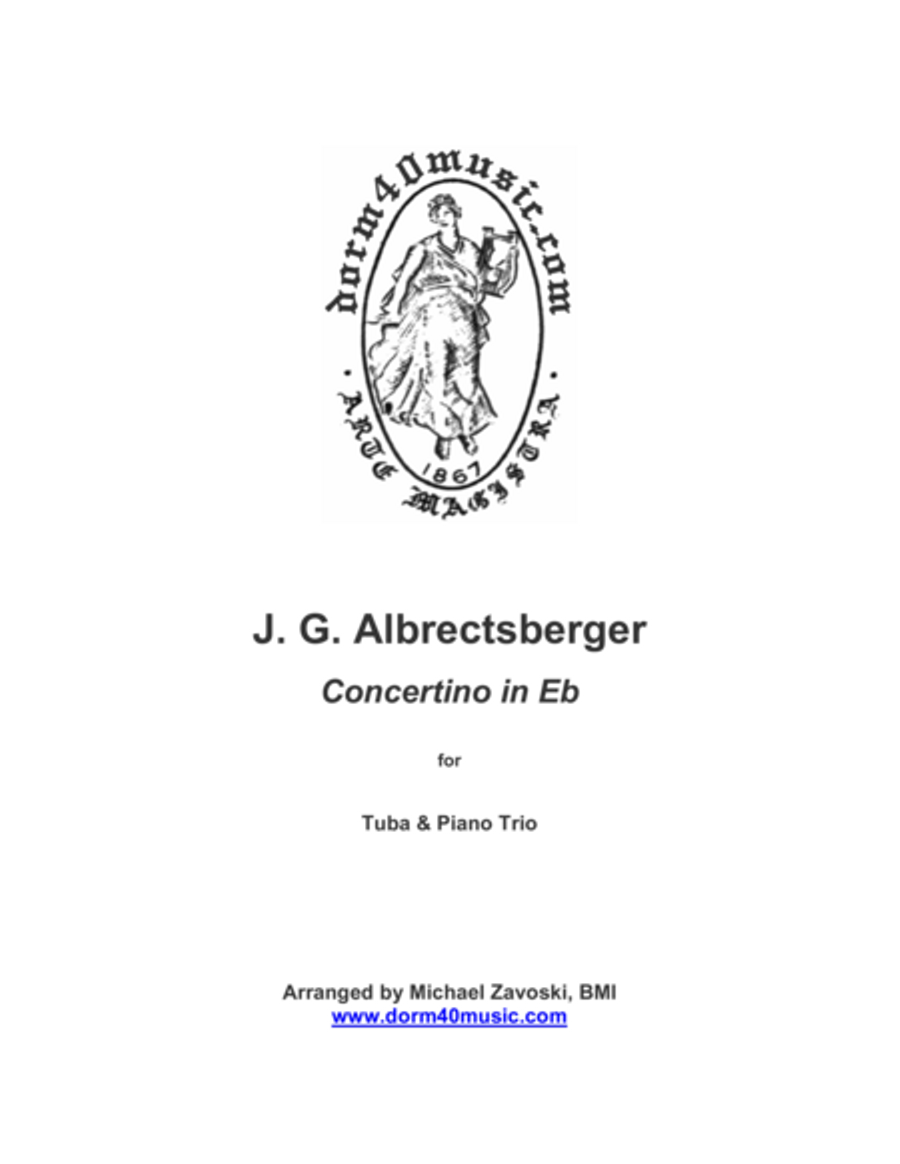 Concertino in Eb for Tuba & Piano Trio Piano Trio scores gallery preview page 1