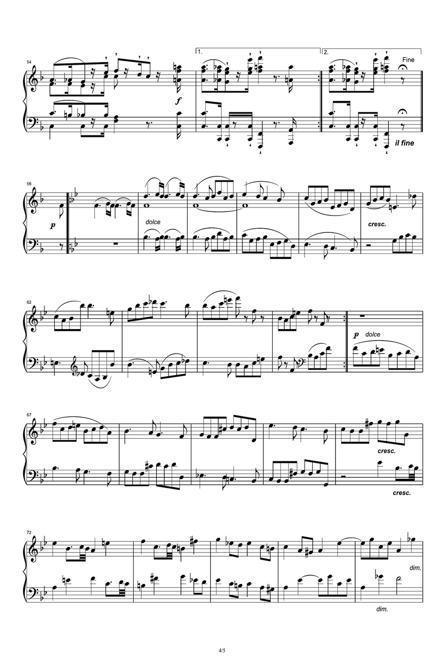 Beethoven Sonata in A Major, Op.101 Movement 2 Piano Solo scores gallery preview page 4
