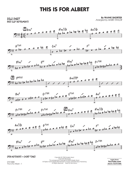 This Is For Albert (arr. Mark Taylor) - Bass Clef Solo Sheet