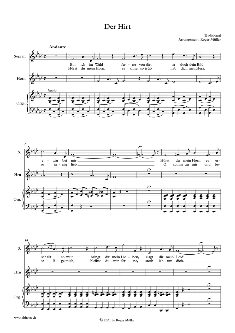 Der Hirt / The shepherd Organ Solo scores gallery preview page 3