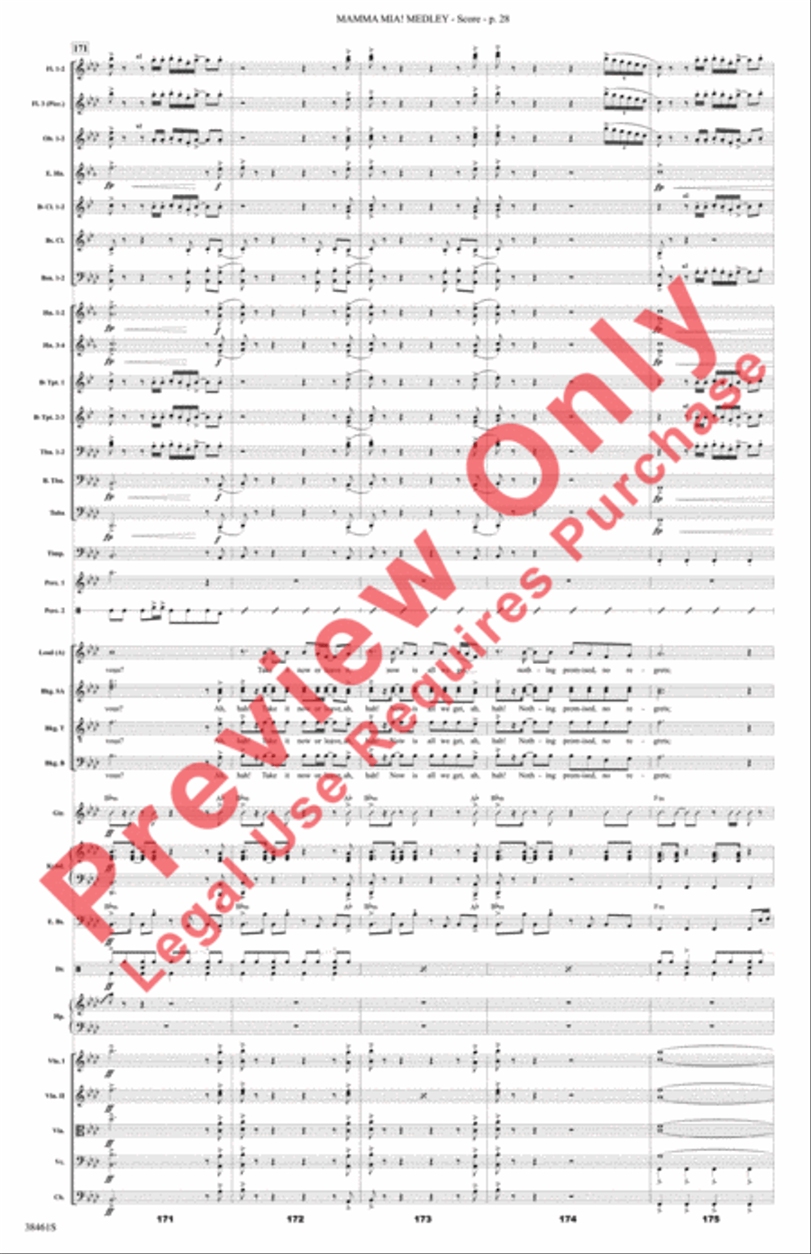 Mamma Mia! Medley Mamma Mia! Medley Full Orchestra scores gallery preview page 29