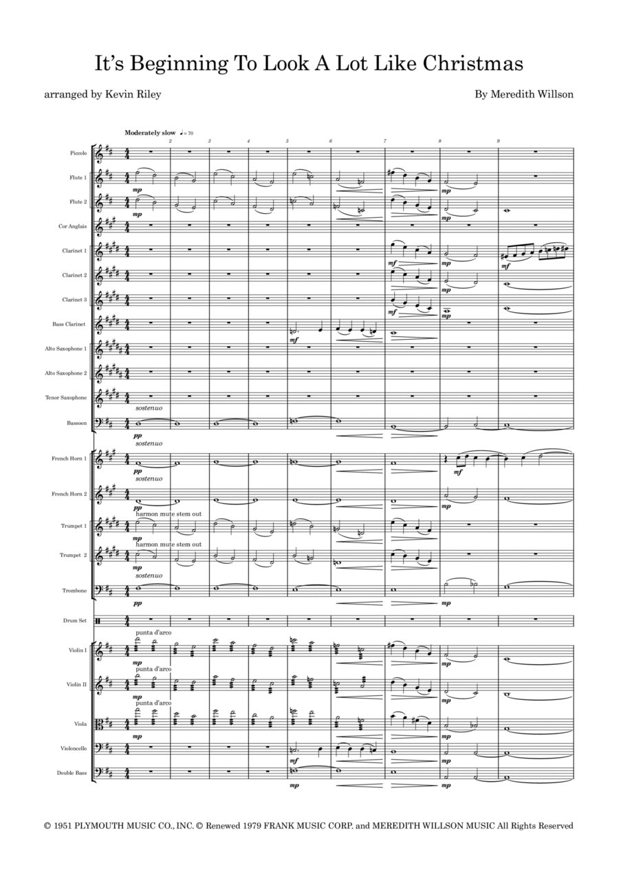 It's Beginning To Look Like Christmas Full Orchestra scores gallery preview page 1