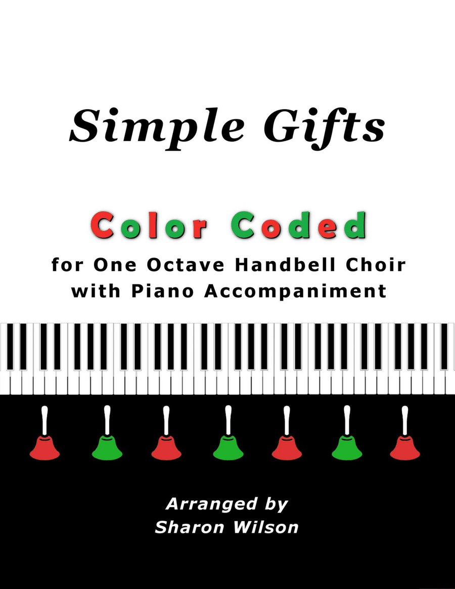 Simple Gifts (for One Octave Handbell Choir with Piano accompaniment) Handbell Choir scores gallery preview page 1