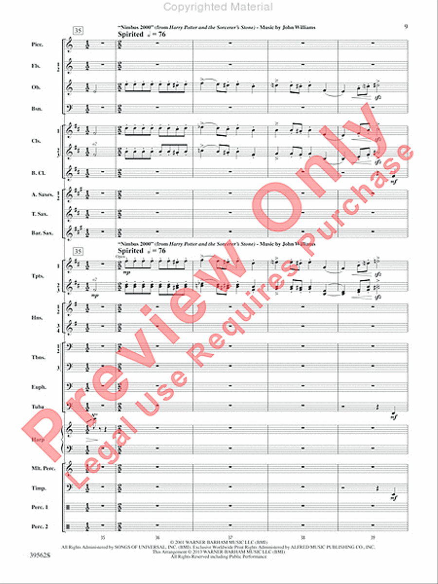 The Complete Harry Potter Concert Band scores gallery preview page 10