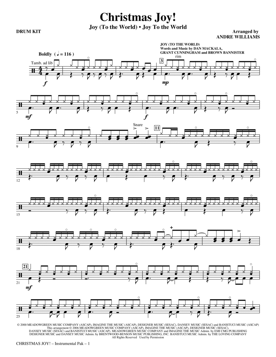 Christmas Joy! - Drums Choir scores gallery preview page 1
