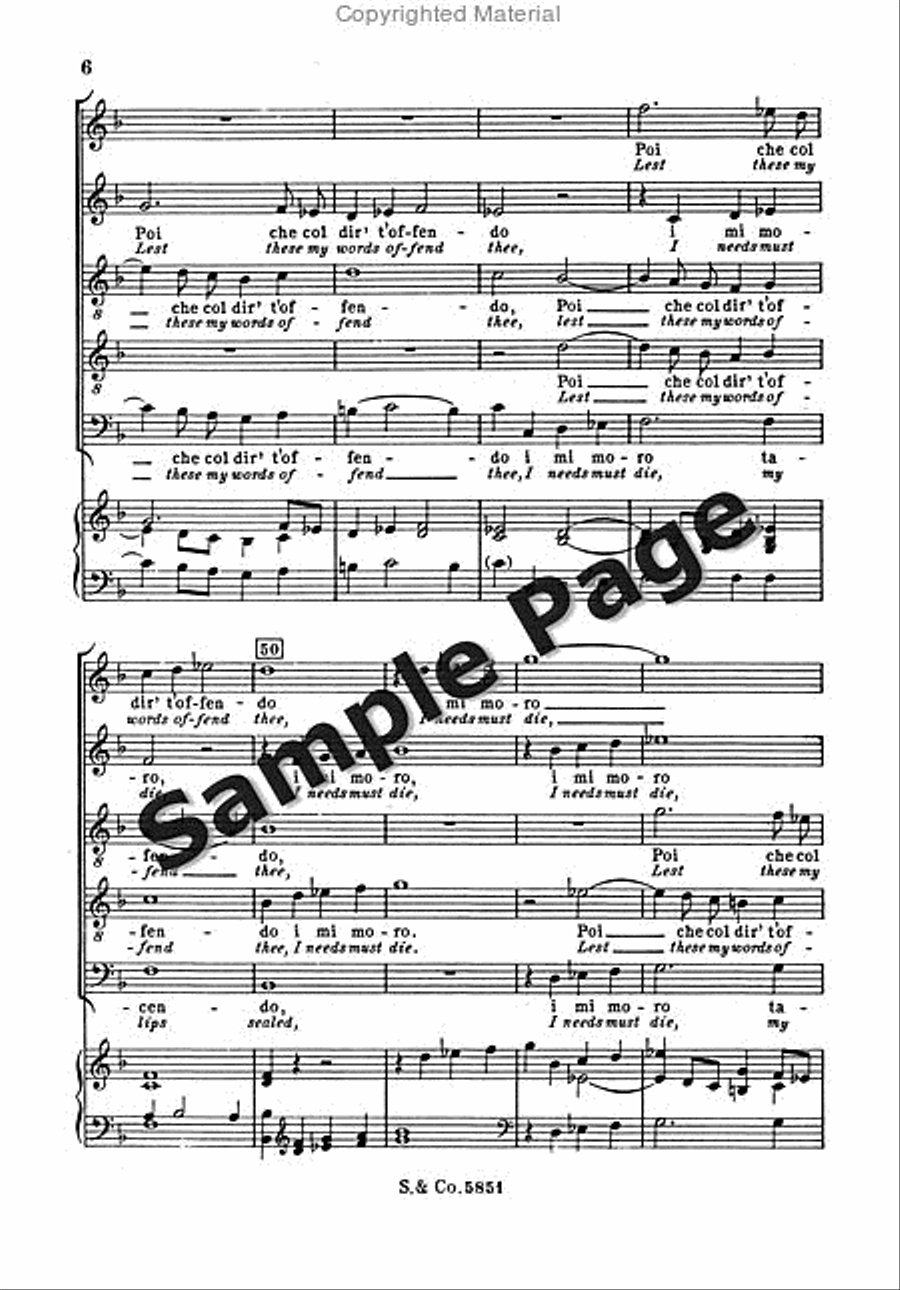 Monteverdi Cruda Amarilli Satt SATTB scores gallery preview page 9