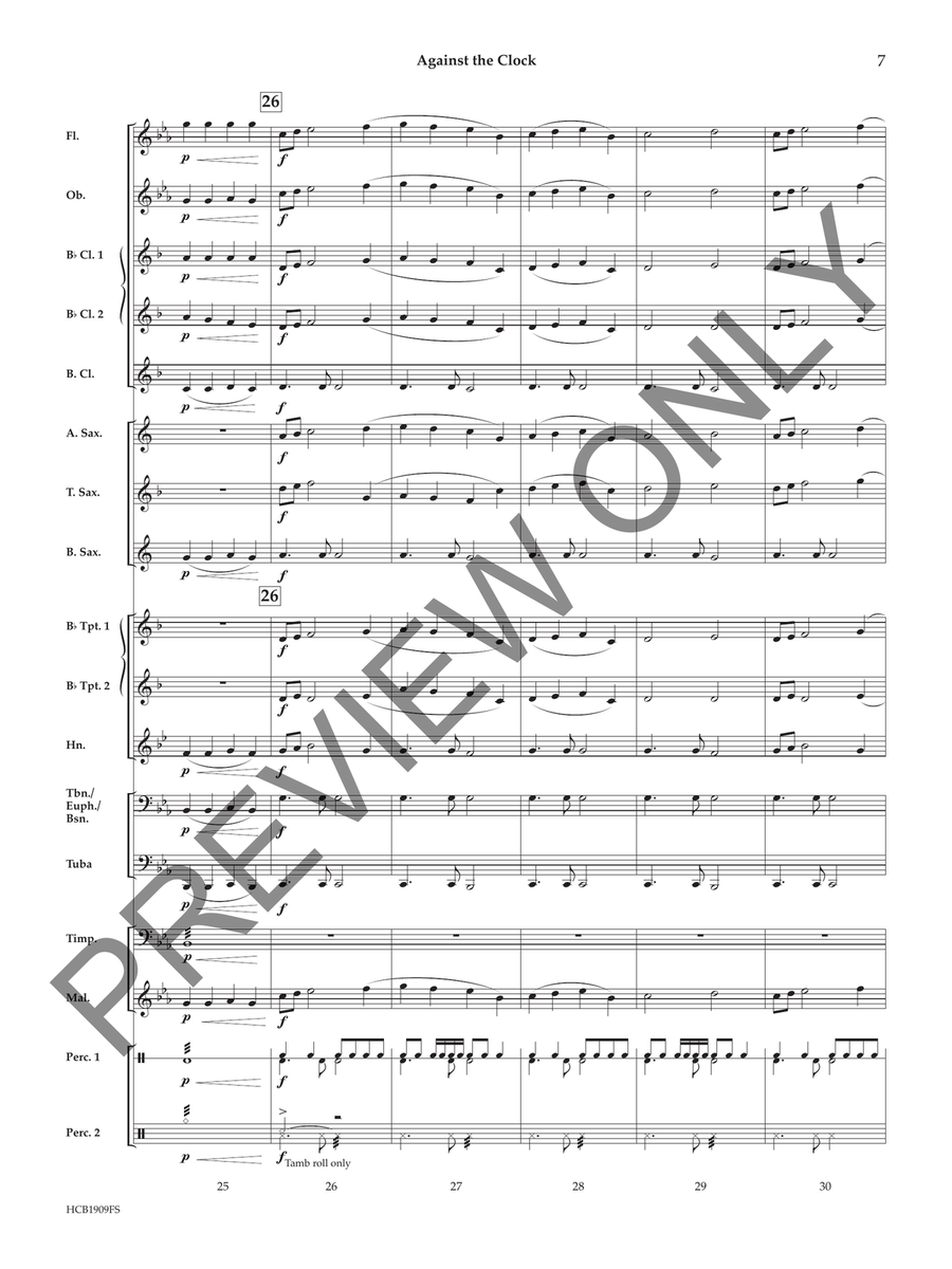 Against the Clock (Score) Concert Band scores gallery preview page 8