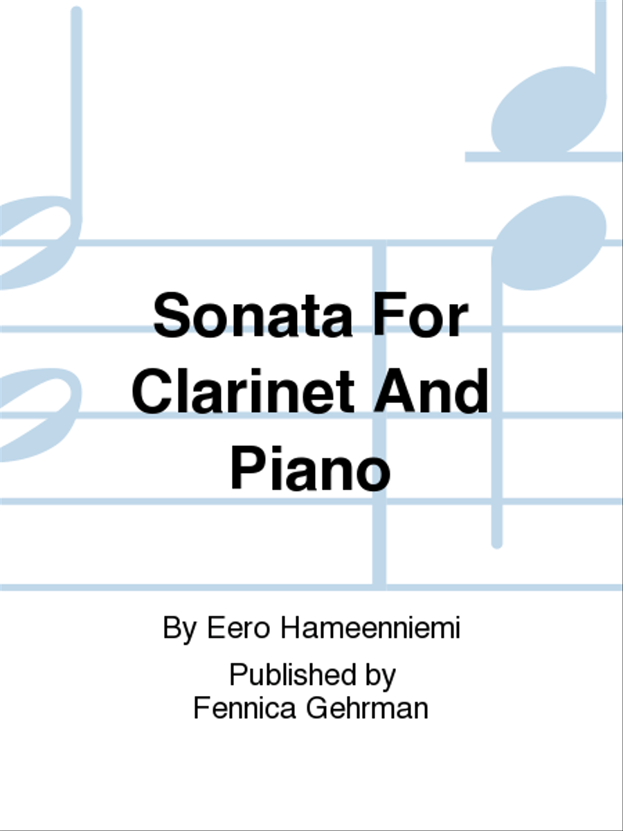 Sonata for Clarinet and Piano Clarinet Solo scores gallery preview page 1