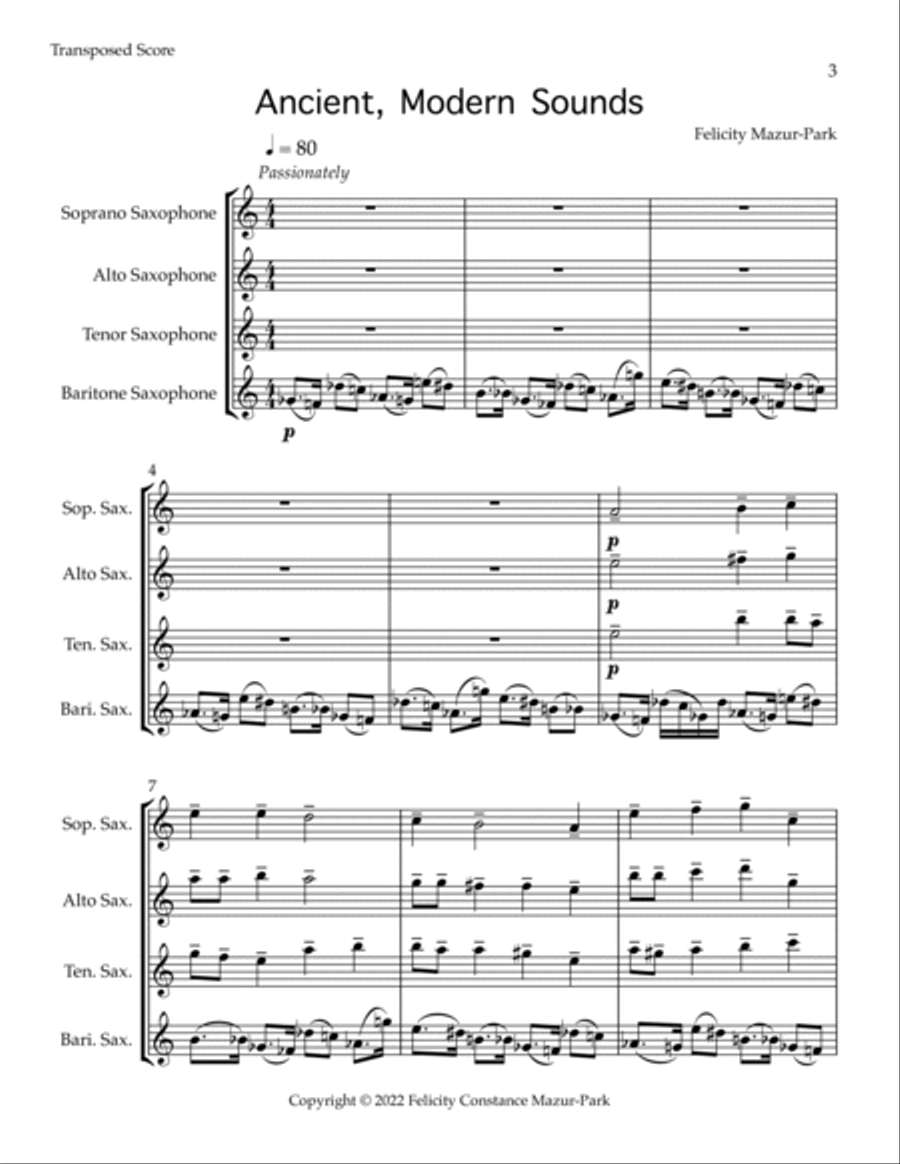 Ancient, Modern Sounds Woodwind Quartet scores gallery preview page 3