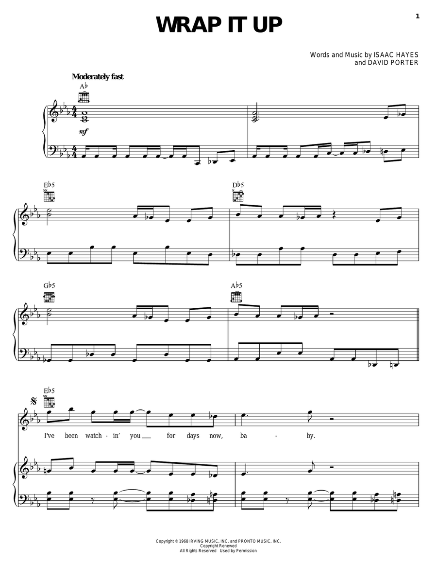 Wrap It Up Piano, Vocal, Guitar scores gallery preview page 1