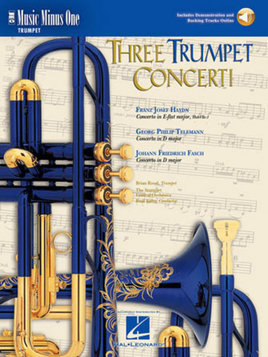 Three Trumpet Concerti: Haydn, Telemann, Fasch - Music Minus One Trumpet Trio scores gallery preview page 1