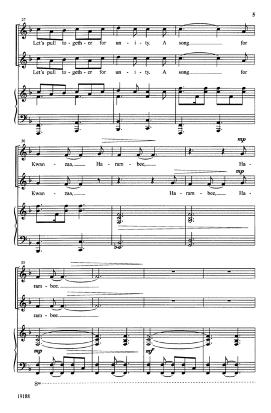 Harambee: A Song for Kwanzaa Choir scores gallery preview page 4