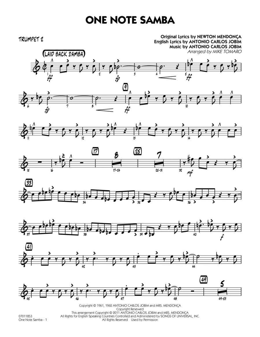 One Note Samba - Trumpet 2
