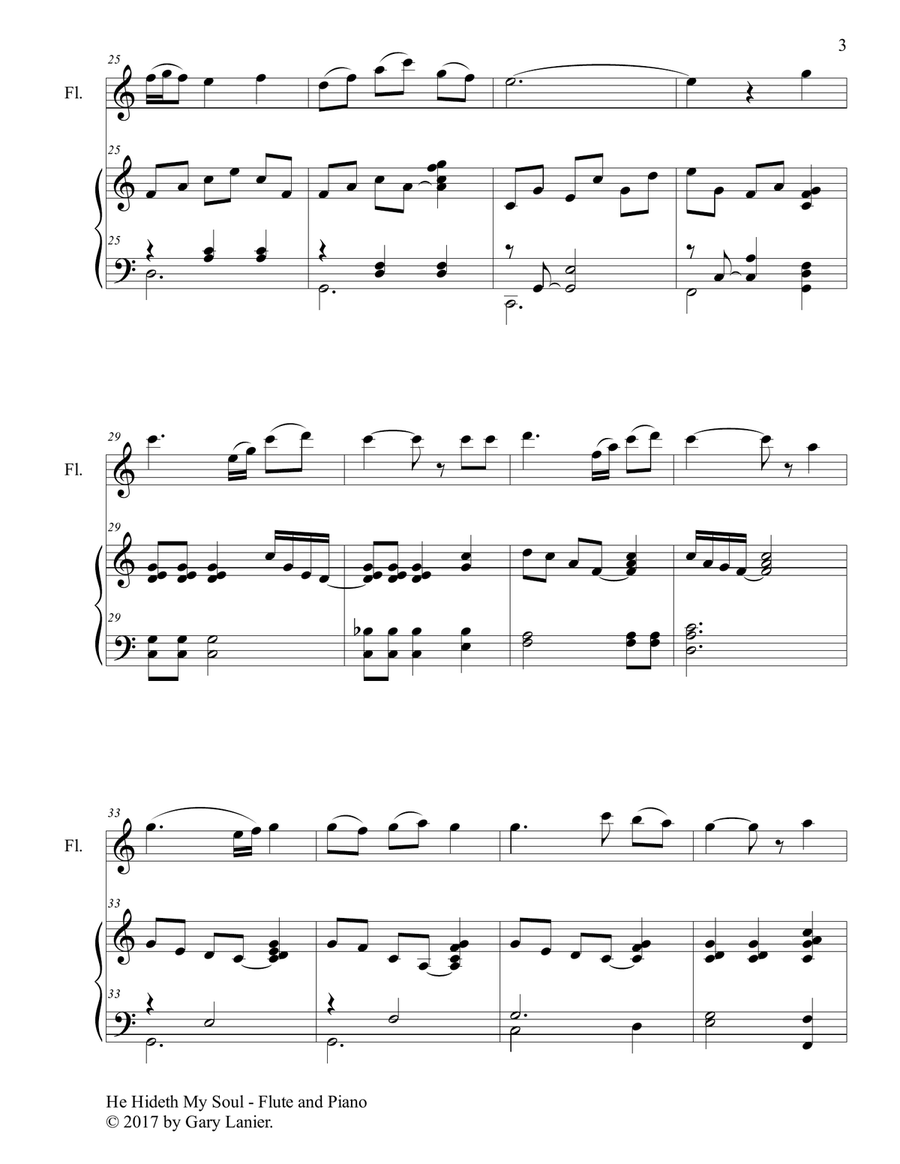 HE HIDETH MY SOUL (Duet - Flute & Piano with Score/Part) Flute Solo scores gallery preview page 4
