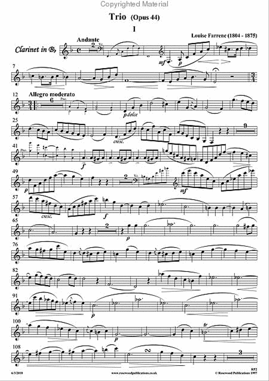Trio, Op. 44 Trio, Op. 44 Clarinet scores gallery preview page 3