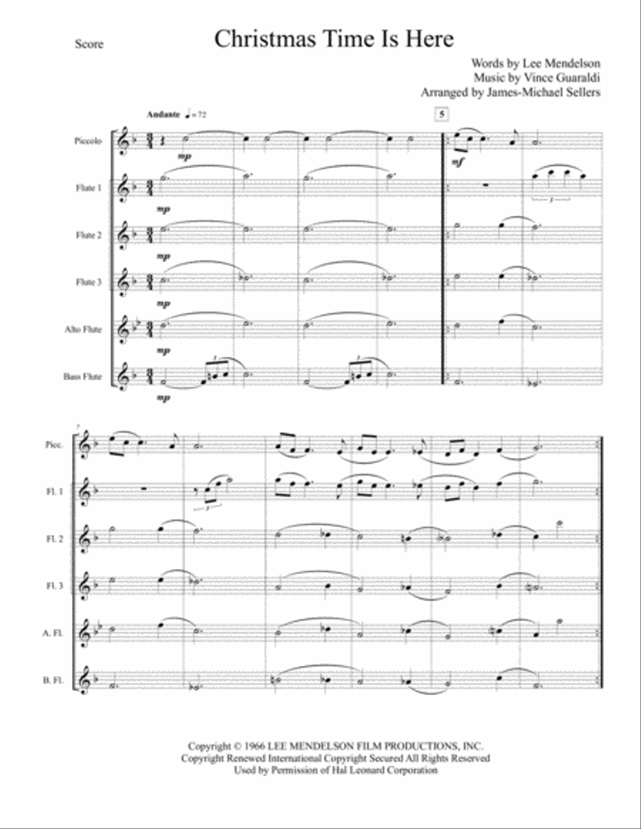 Christmas Time Is Here Christmas Time Is Here Flute Choir scores gallery preview page 2