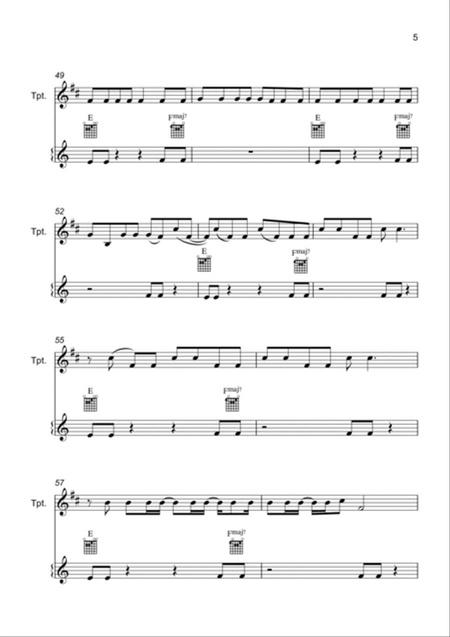 Unholy B-Flat Trumpet scores gallery preview page 5