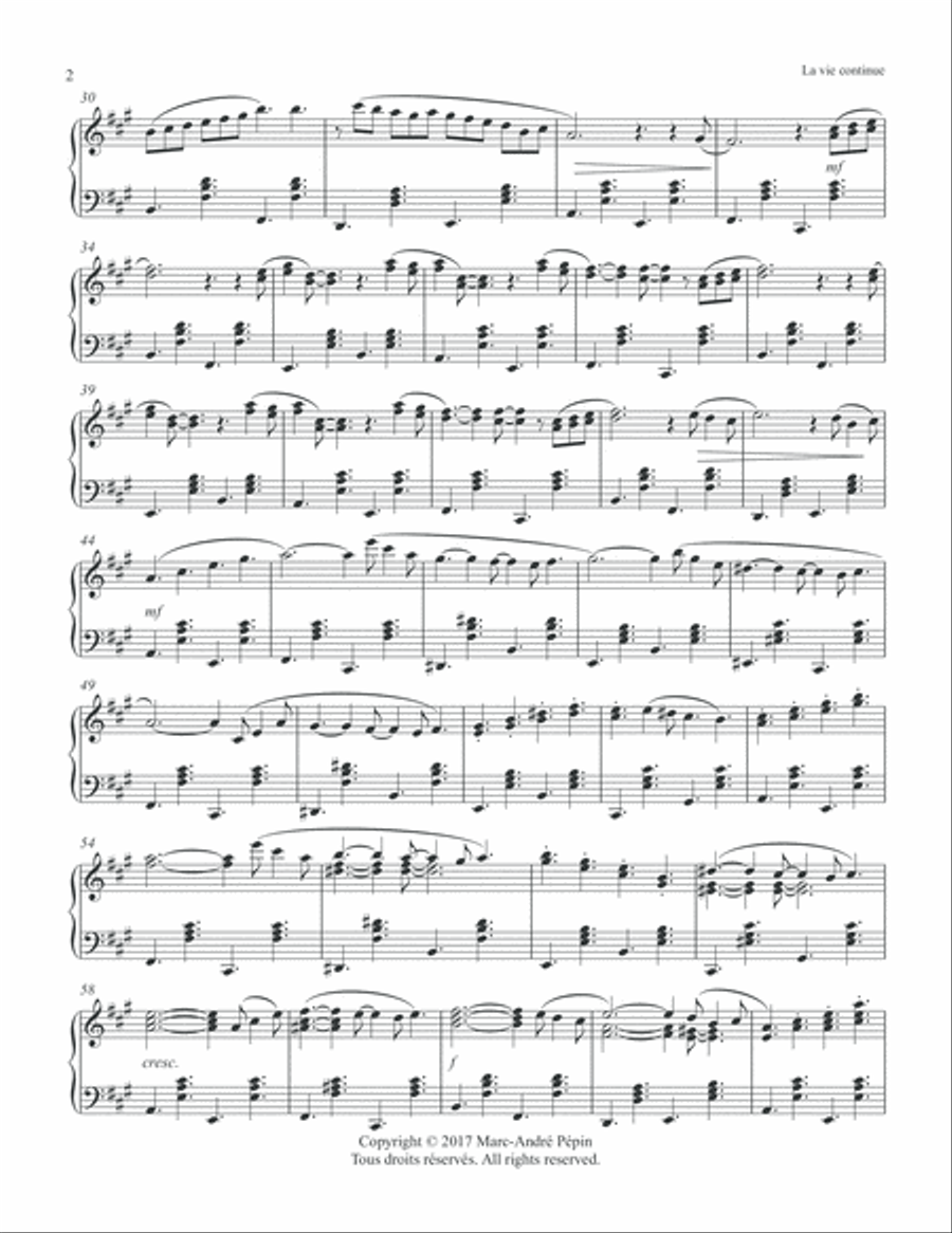 Life Goes On / La vie continue Piano Solo scores gallery preview page 3
