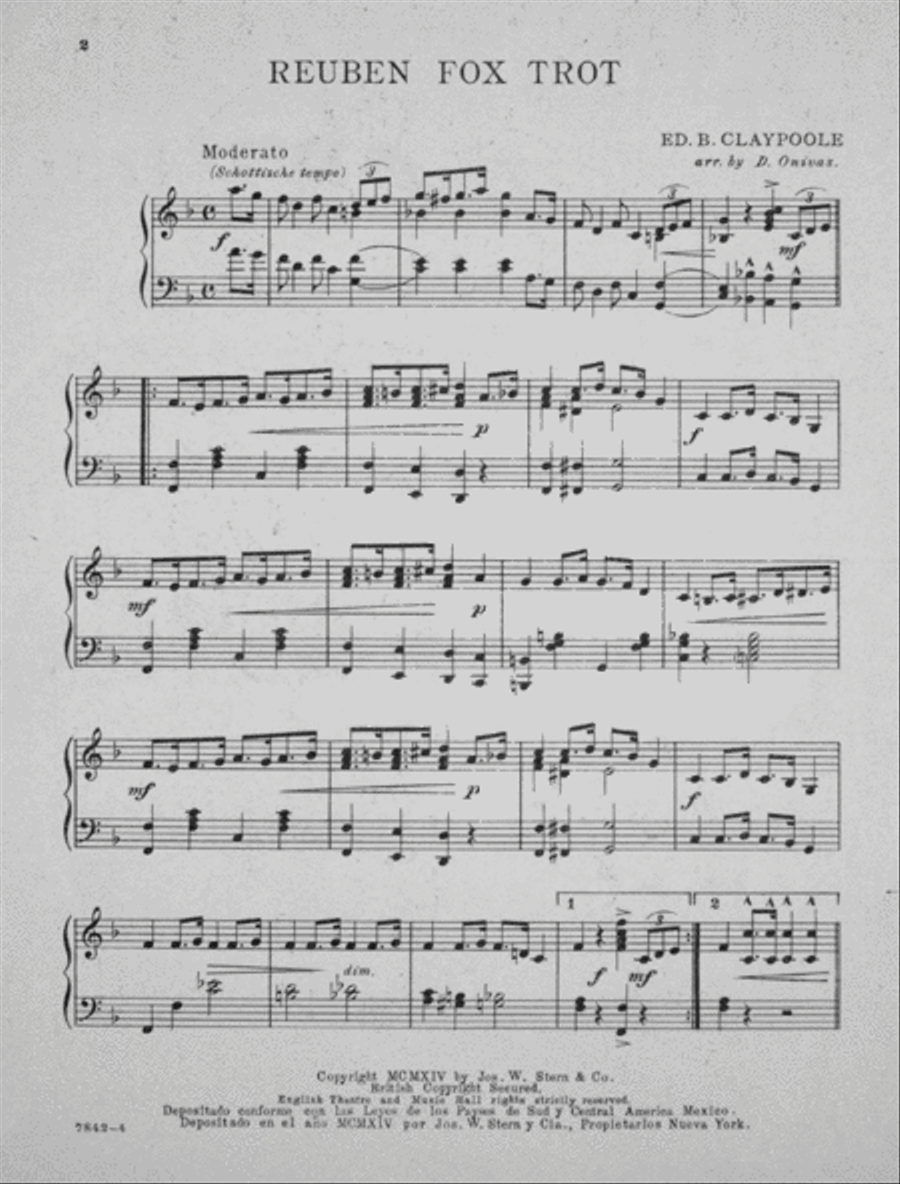 Reuben Fox-Trot Piano Solo scores gallery preview page 2