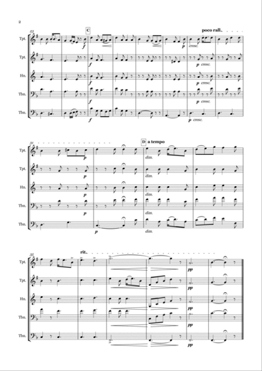 When Spring Comes Laughing for Brass Quartet Brass Quartet scores gallery preview page 2