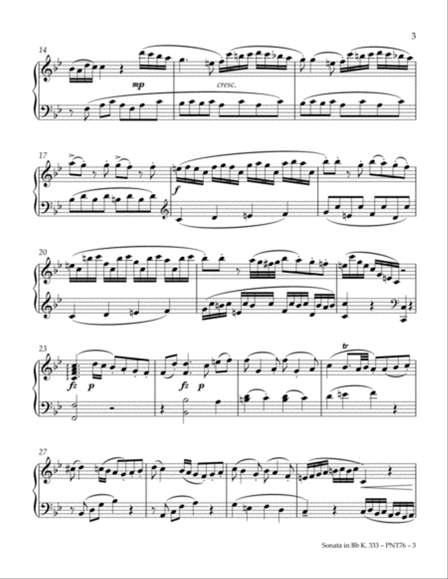 Sonata in Bb Major (K. 333) Sonata in Bb Major (K. 333) Piano Method scores gallery preview page 3