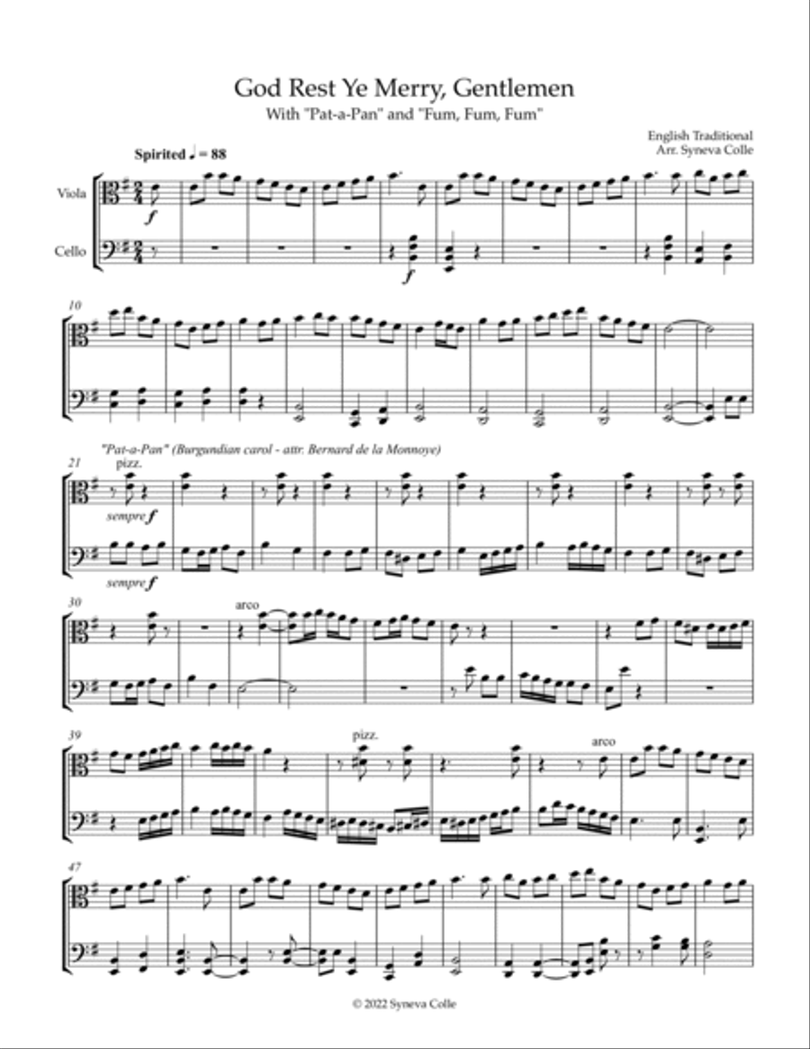 God Rest Ye Merry Gentlemen Medley God Rest Ye Merry Gentlemen Medley String Duet scores gallery preview page 2