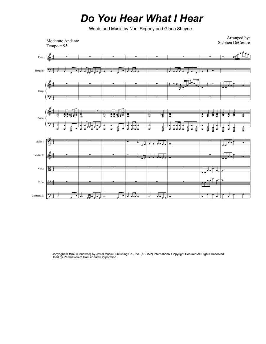Do You Hear What I Hear Full Orchestra scores gallery preview page 1