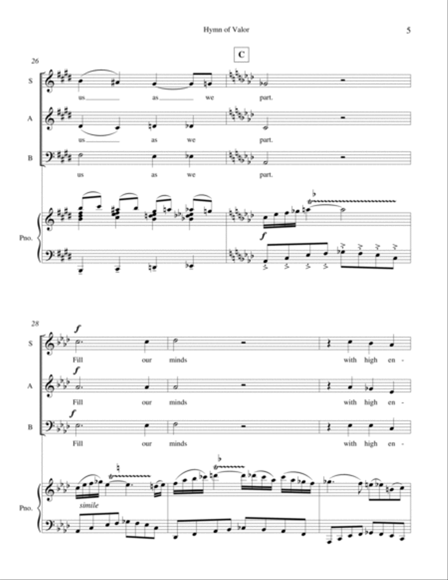 Hymn of Valor Boogie Woogie 3-Part scores gallery preview page 6