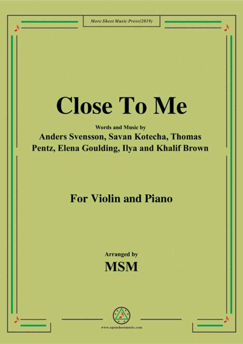 Close To me,for Violin and Piano
