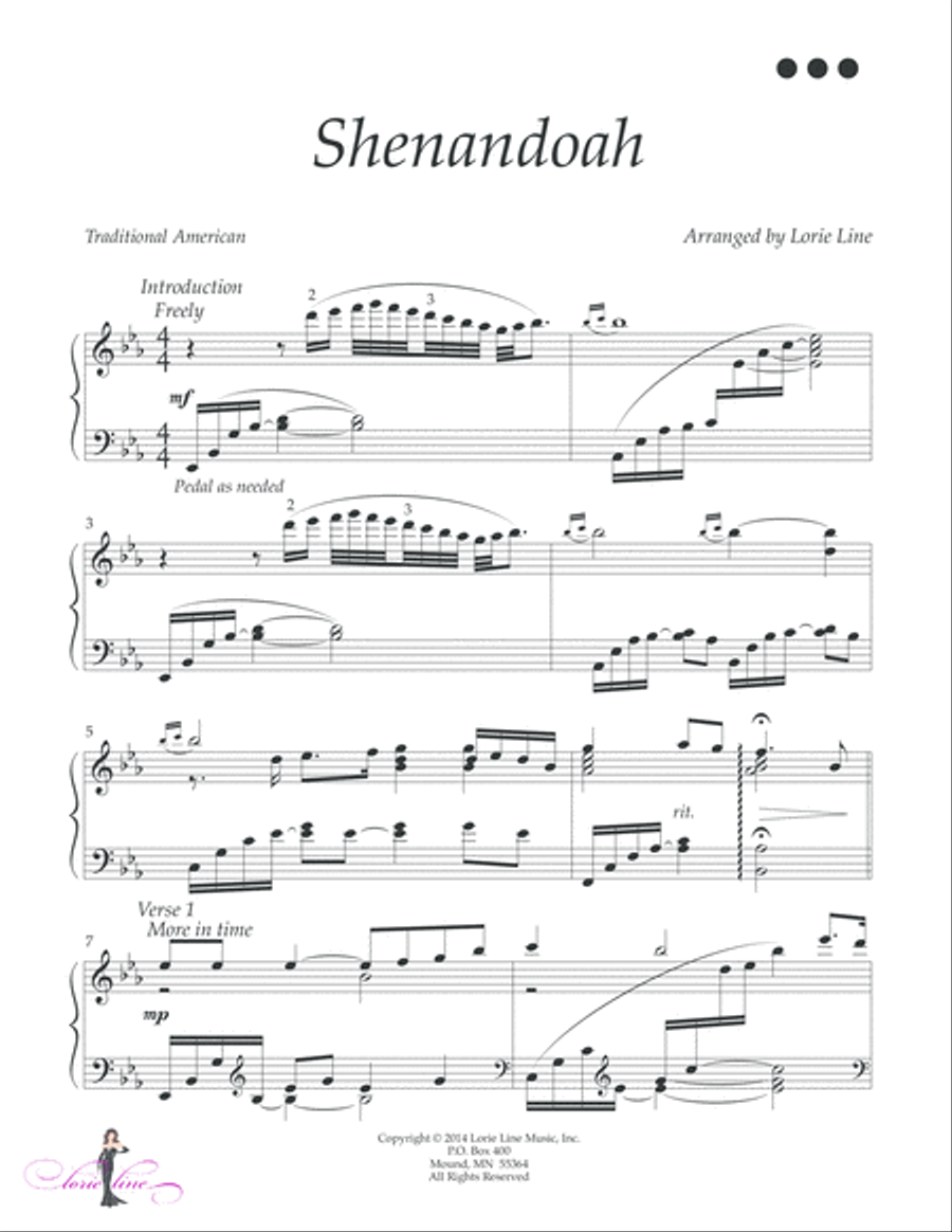 Shenandoah Piano Solo scores gallery preview page 2