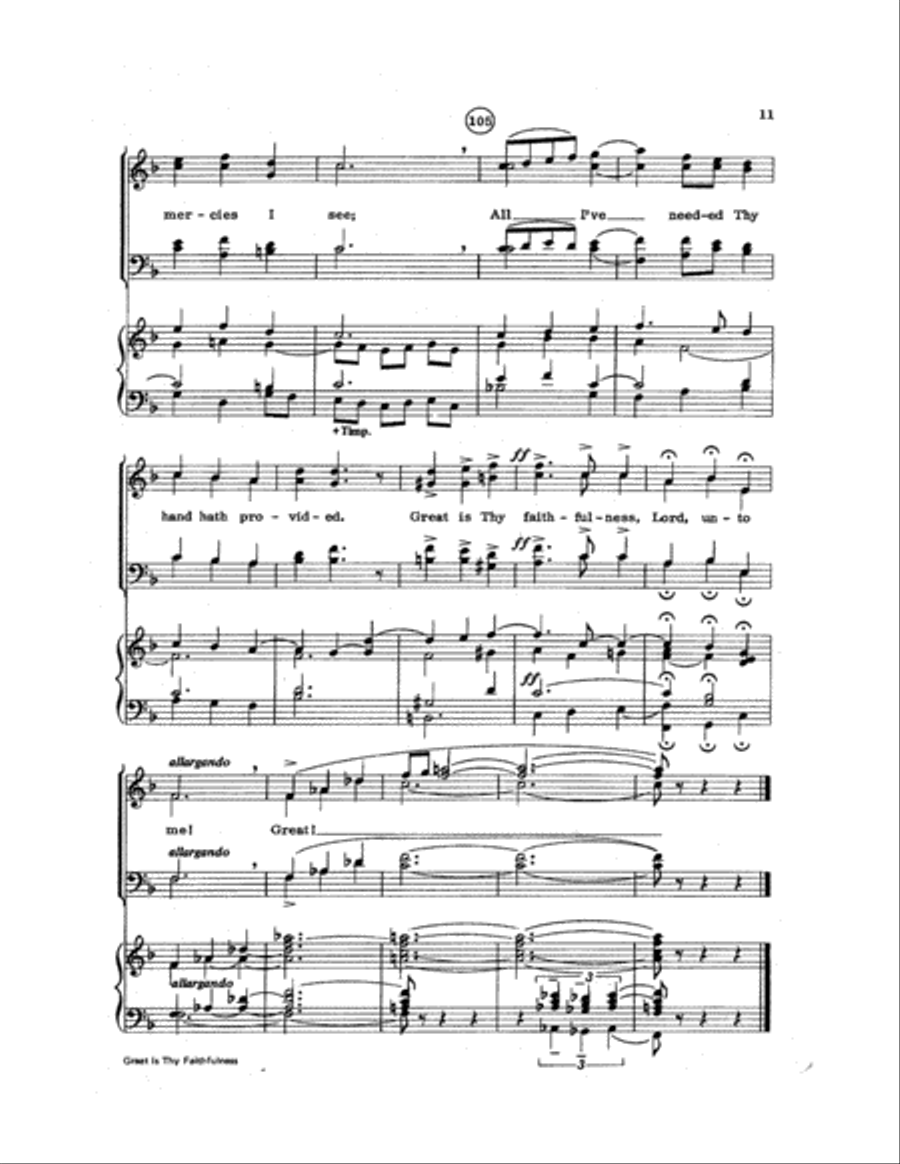 Great Is Thy Faithfulness 4-Part scores gallery preview page 11