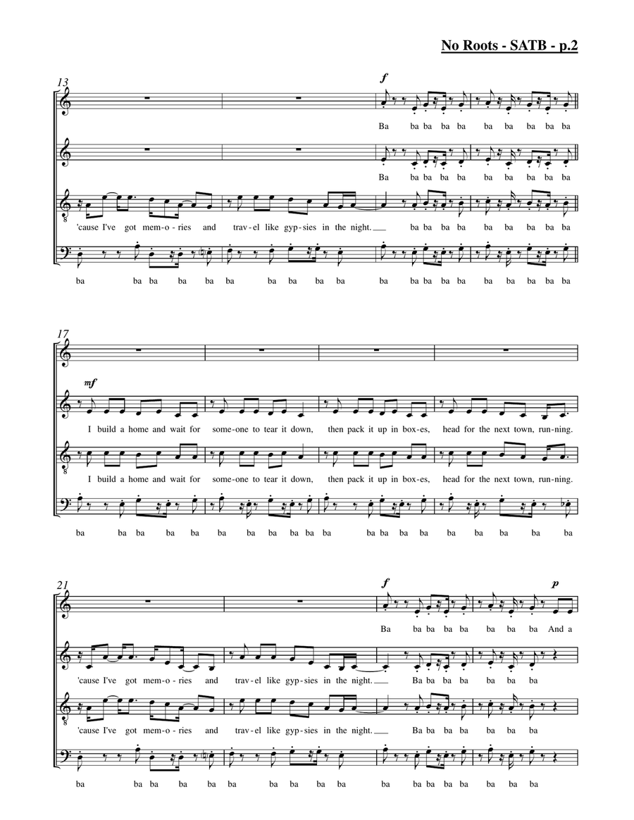 No Roots 4-Part scores gallery preview page 2