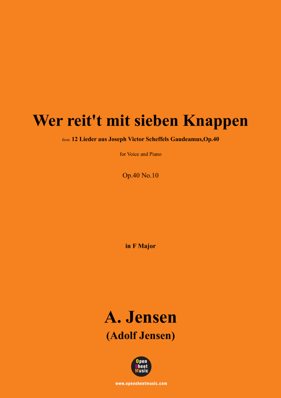 A. Jensen-Wer reit't mit sieben Knappen,in F Major,Op.40 No.10 Voice scores gallery preview page 1