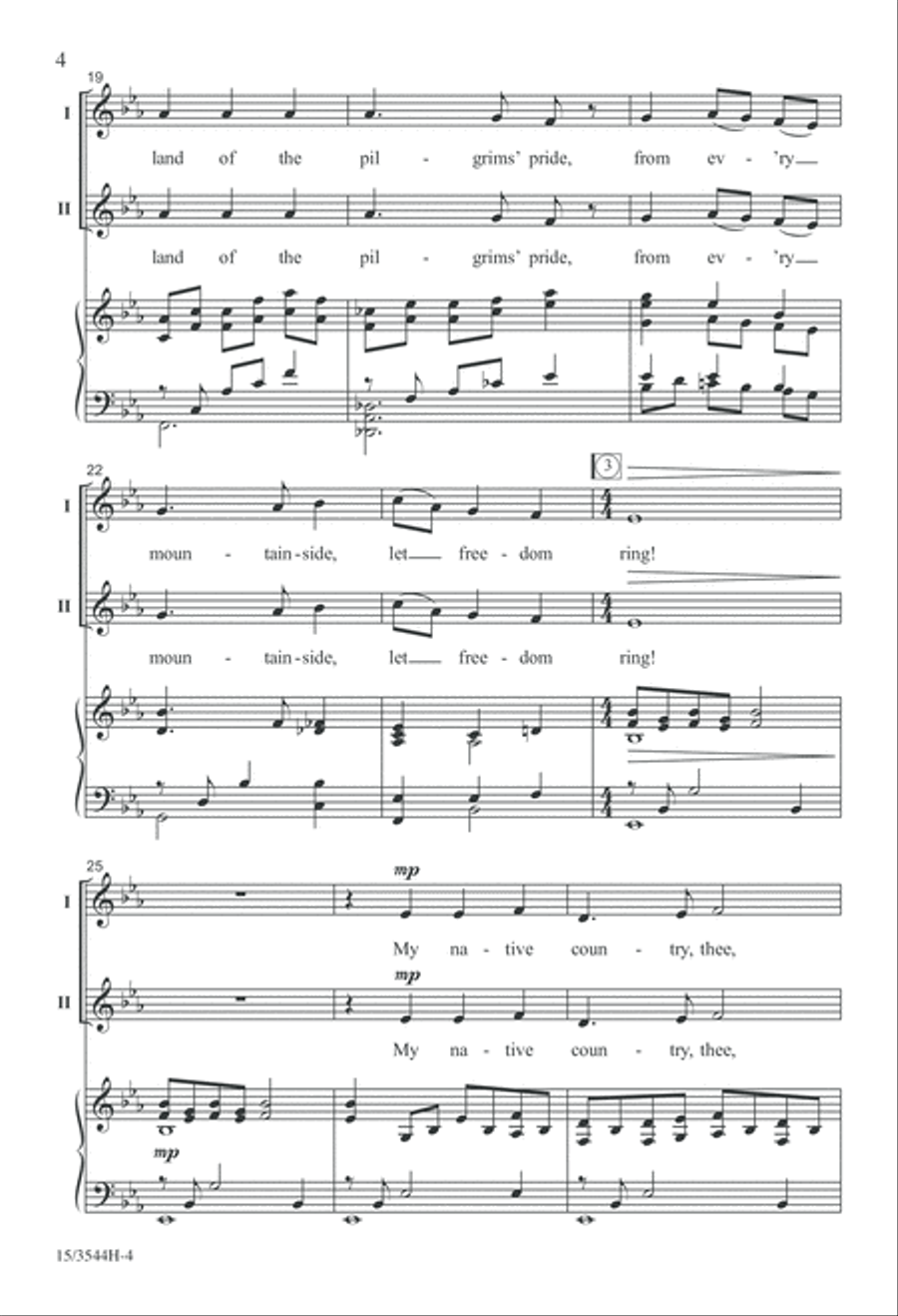 My Country, 'Tis of Thee My Country, 'Tis of Thee 2-Part scores gallery preview page 4