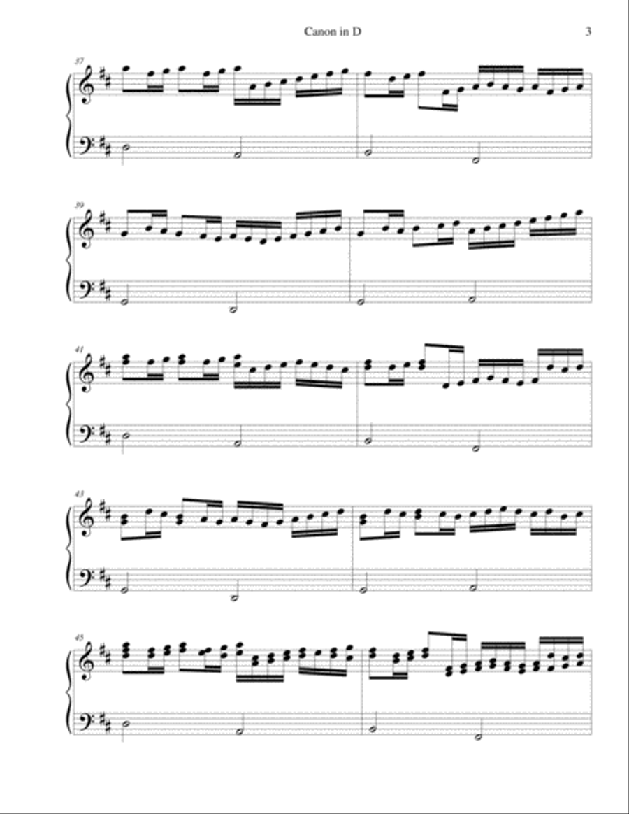 Pachelbel's Canon in D - authentic piano arrangement Piano Solo scores gallery preview page 3